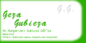 geza gubicza business card